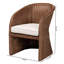 Chaise avec accoudoirs en rotin tressé Charrie