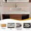 Meuble-lavabo flottant 39 po avec lavabo en céramique, meuble-lavabo mural 39 po avec comptoir en pierre frittée en marbre, 2 tiroirs et armoire ouverte, noir-1436737947