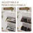 Fluted Slim Shoe Cabinet with 2 Drawers and 2 Flip Drawers | Adjustable Shelves, Holds 16‑25 Pairs of Shoes, Gold Metal Handles, Narrow Storage for Entryway or Hallway (Modern Classic Design)-301677352