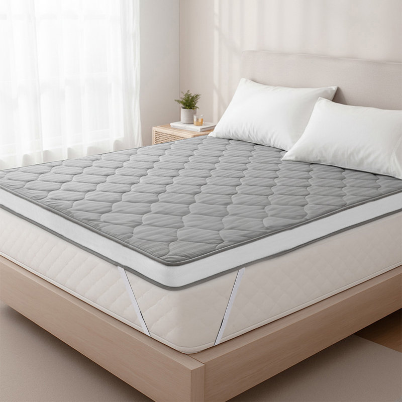 Premium Stripe Generously Filled Mattress Topper, King