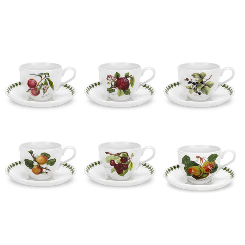 Pomona 6 Piece Teacups & Saucers Set