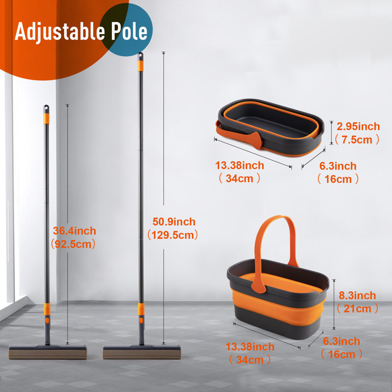 Ensemble de vadrouille éponge avec seau pliable