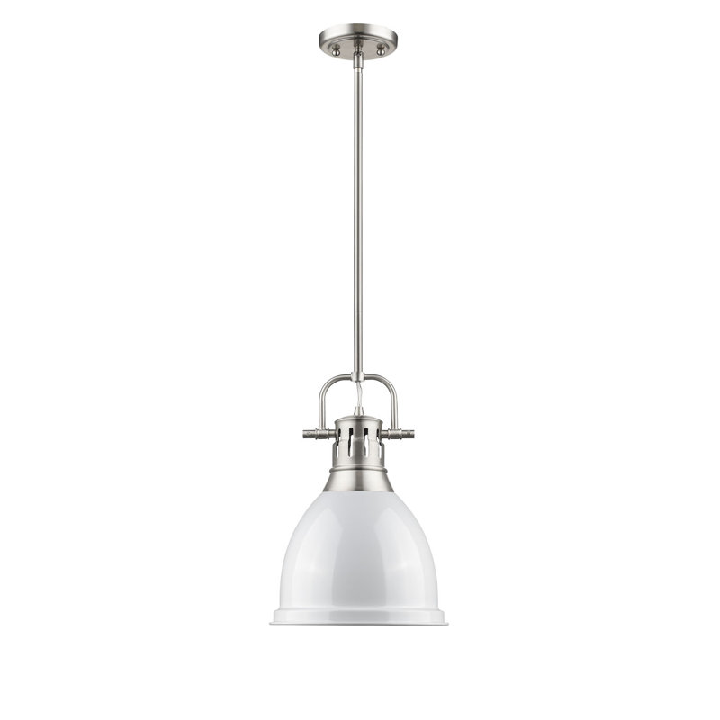 Luminaire suspendu à 1 lumière Ruthie, Blanc, Étain