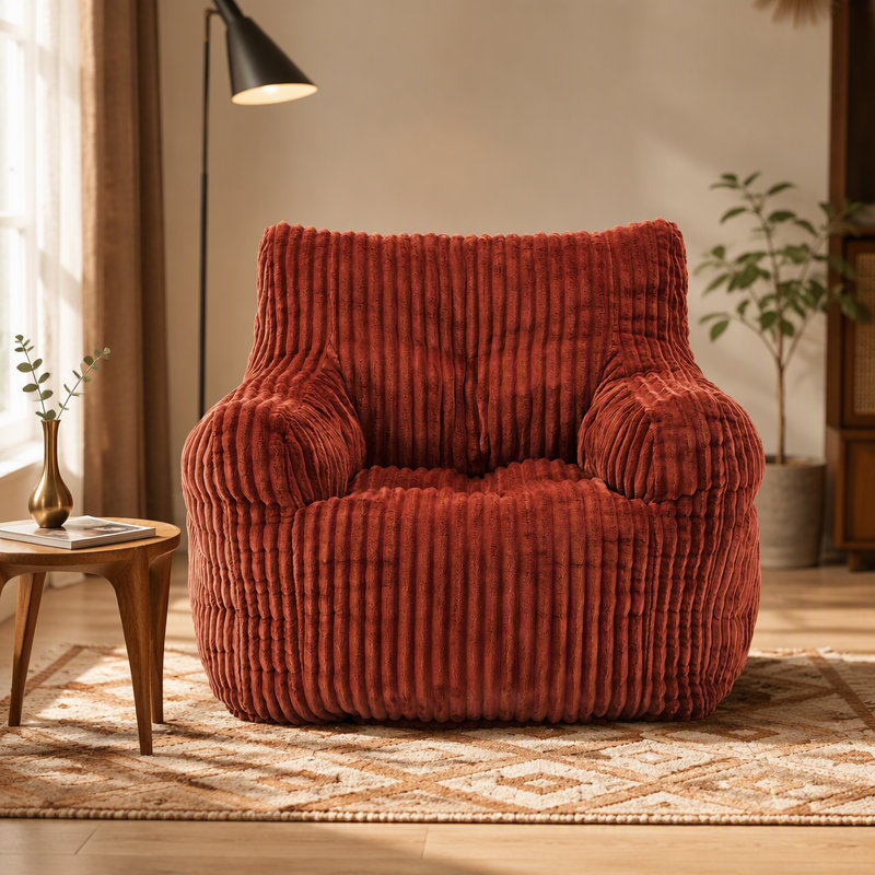 Fauteuil à billes Soft Velvetoy, Red Corduroy