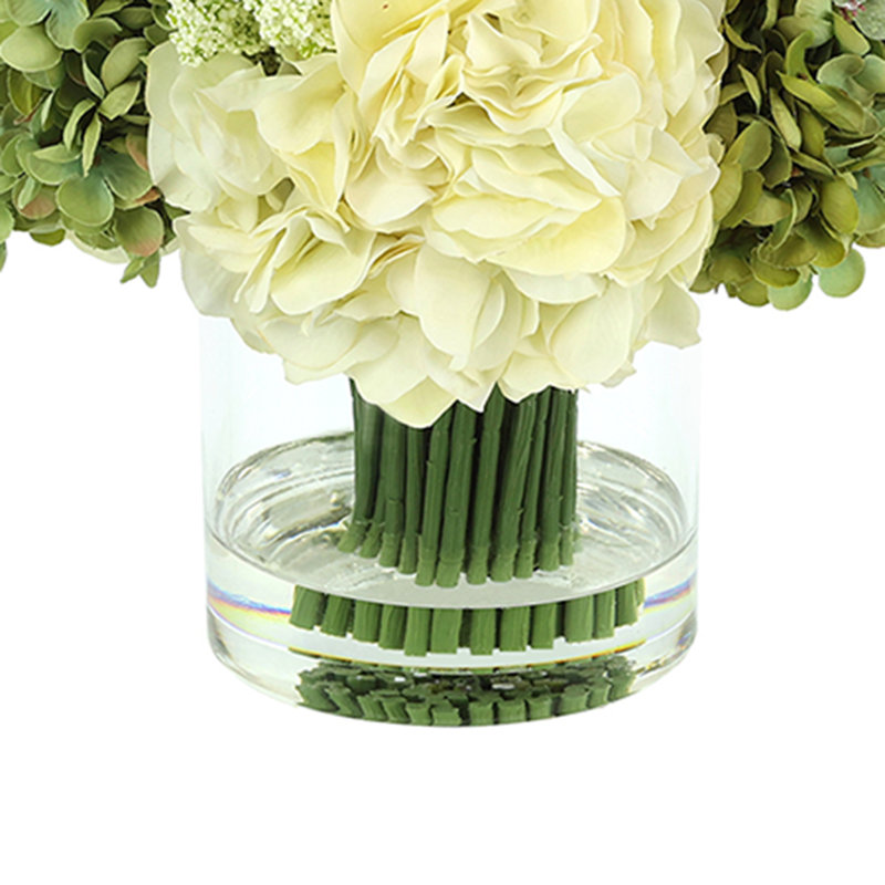 Polysilk Hydrangea Arrangement in Vase
