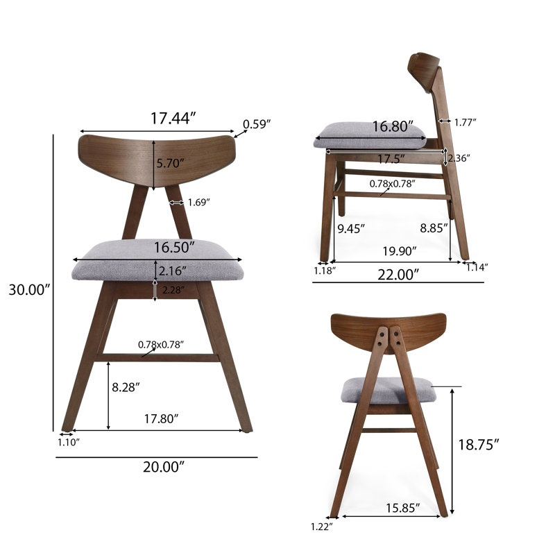 Chaise d'appoint à oreilles Josniel, Gris foncé