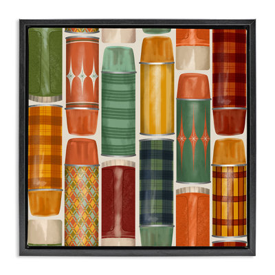 Cadre flottant Retro Designs Fall Thermos, design par Jilly Jack Designs