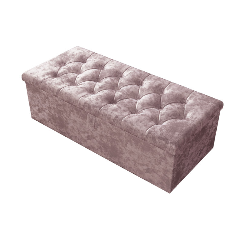 Felica 102cm Wide Tufted Rectangle Storage Ottoman with Hydrolic Arm, Pink