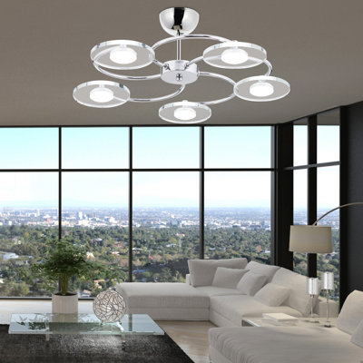 5 - Light Chrome LED Unique/Statement Pendant