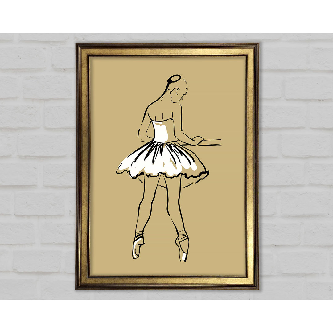 Beige Weiß Ballerina 2 - Druck