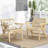Transitional Outdoor Chairs   Of 2  - Brown & Solid Wood 2Pcs With Lining