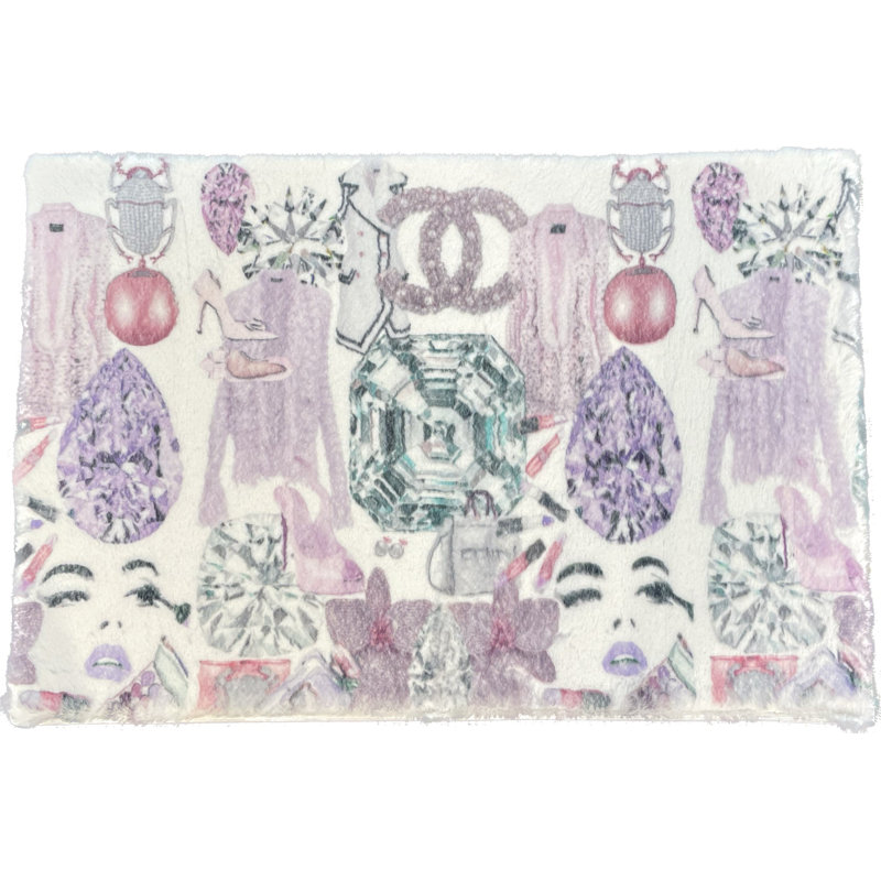 Geometric Area Rug, Rectangle 5' x 7', Lilac