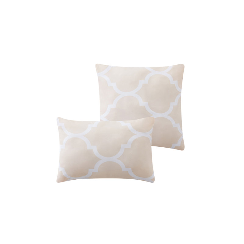 Kathy Ireland 6 Piece Oversized Trellis Comforter Set, Blush, Queen Comforter + 2 Queen Shams