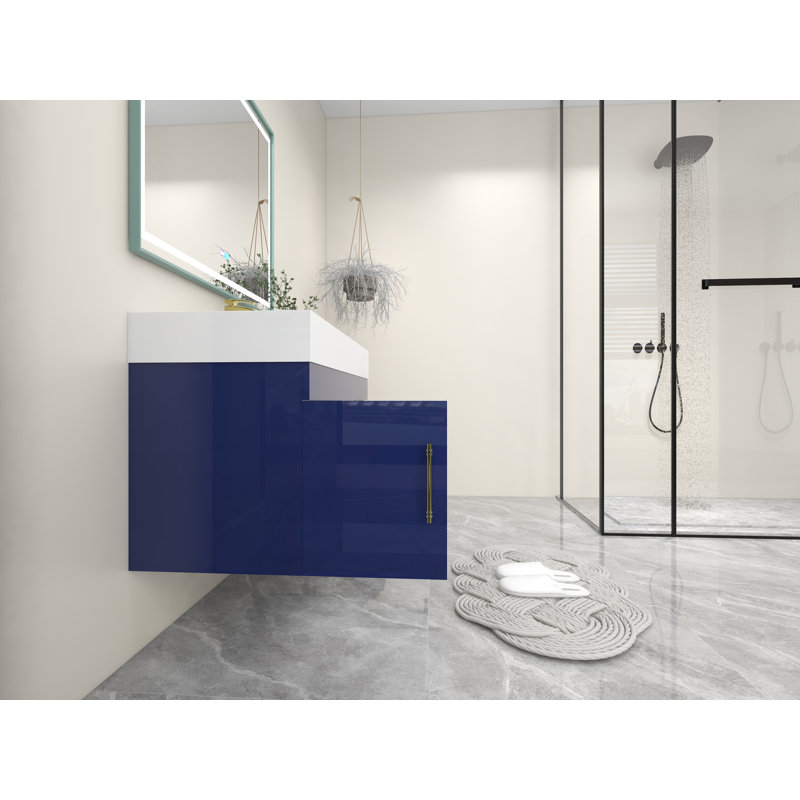 Ensemble de meuble-lavabo simple 42 po, Bleu nuit brillant