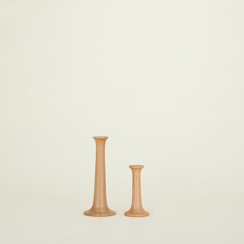Simple Candle Holder - Small, 9" H x 4" W x 4" D, Oak