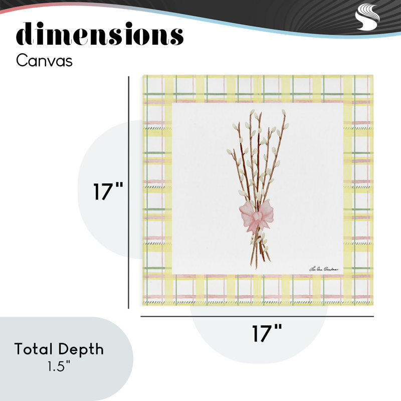 Toile de saule pastel à motif de ressorts, design par Lee Ann Sanders, H 17 po x l 17 po