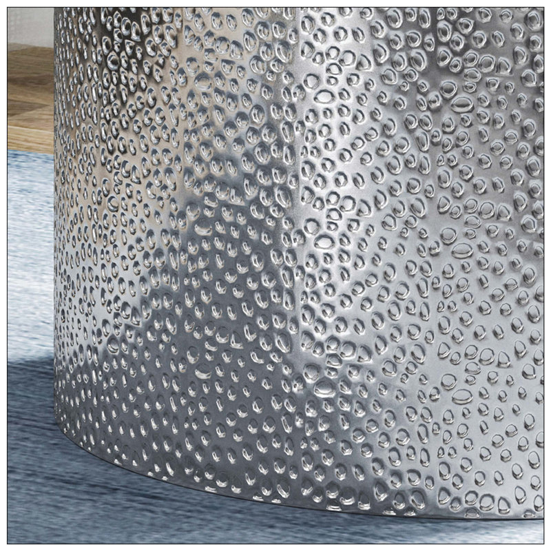 Metal Side Table, Features Simplistic Structure, Includes Clean Cylindrical Shape