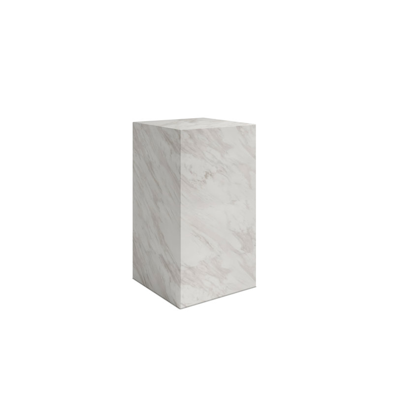 Sur White Marble Small Pedestal