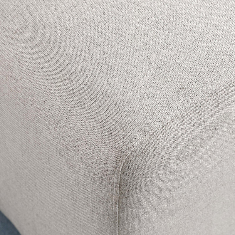 Repose-pieds carré en chenille beige sans assemblage