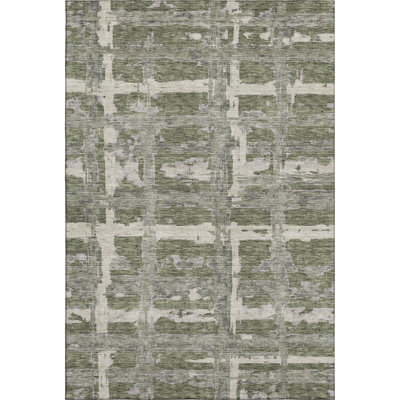 Premium Machine Washable Prisco Olive Rug