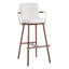 Tabouret de bar industriel moderne avec structure en métal et accoudoirs courbés