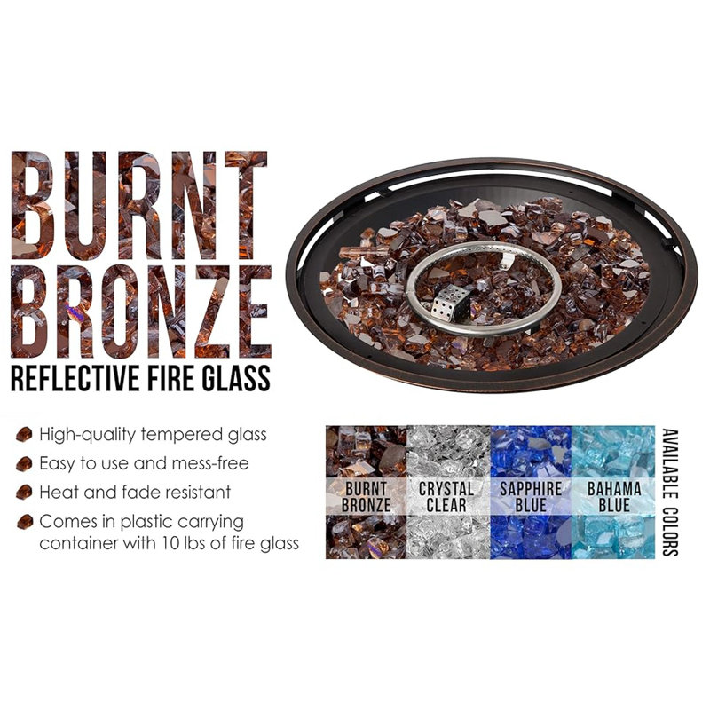 Burnt Bronze Reflective Tempered Fire Glass for Fire Pits