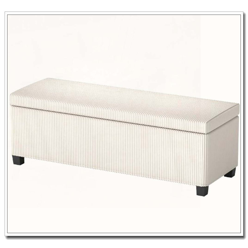 Banc de rangement spacieux avec repose-pieds, Beige
