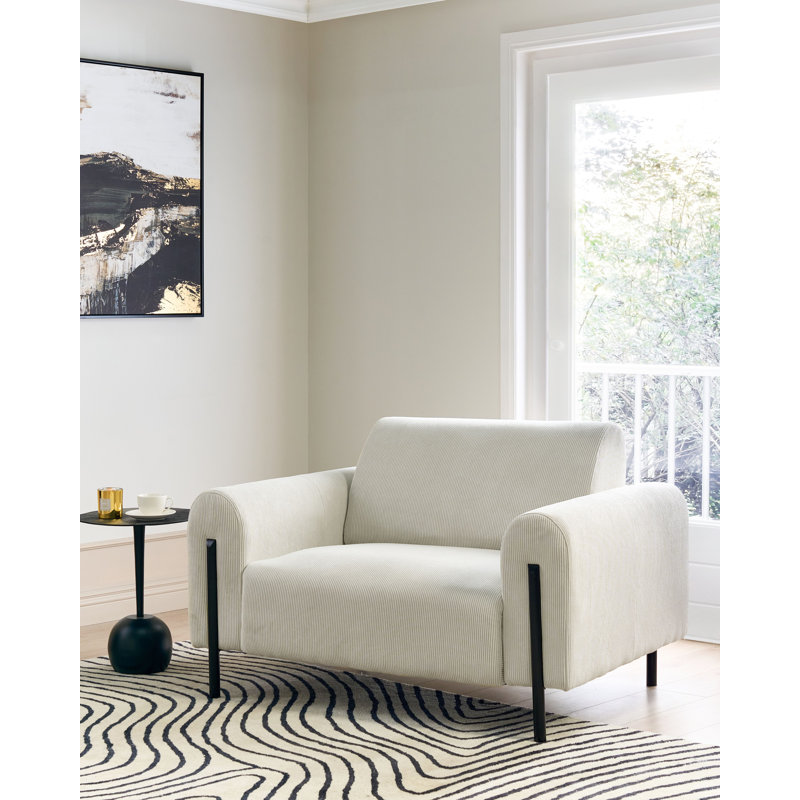 Darletta Upholstered Armchair, Off White Corduroy 