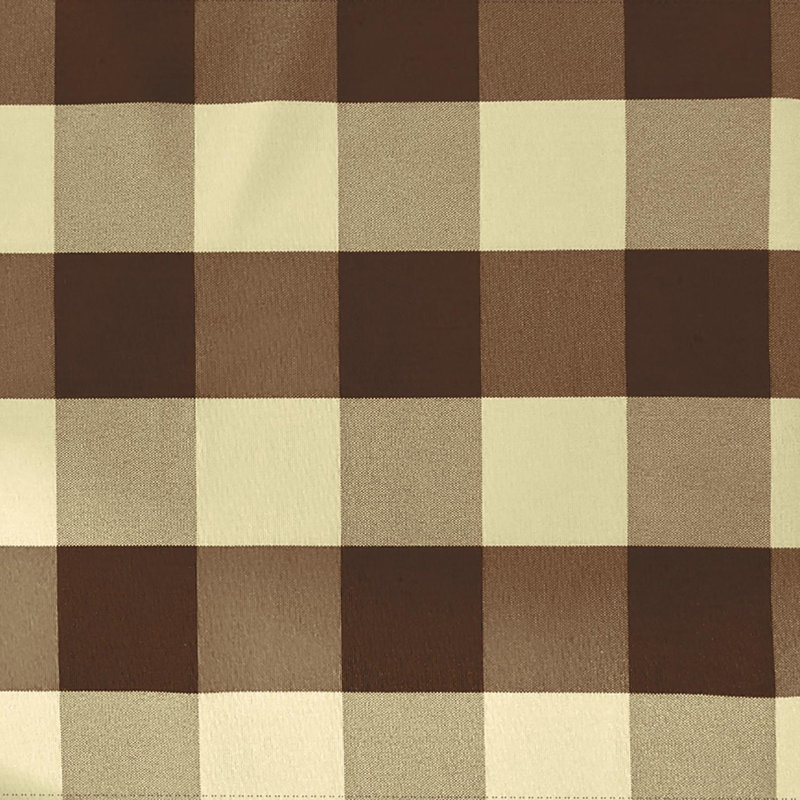 Checkered Tailored Window Valance, Brown/Cream, 9"W x 120"L