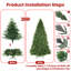 Arbre de Noël artificiel 6,5 pi avec base en métal robuste