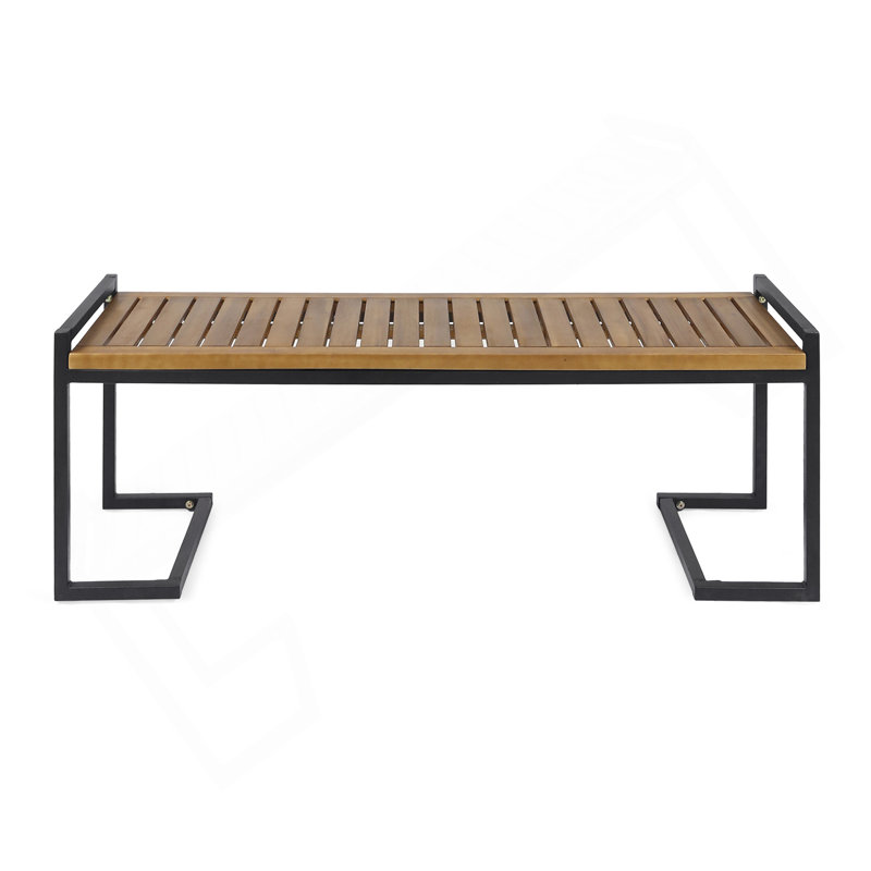 HOPKINS INDUSTRIAL WOOD AND METAL BENCH, Natural