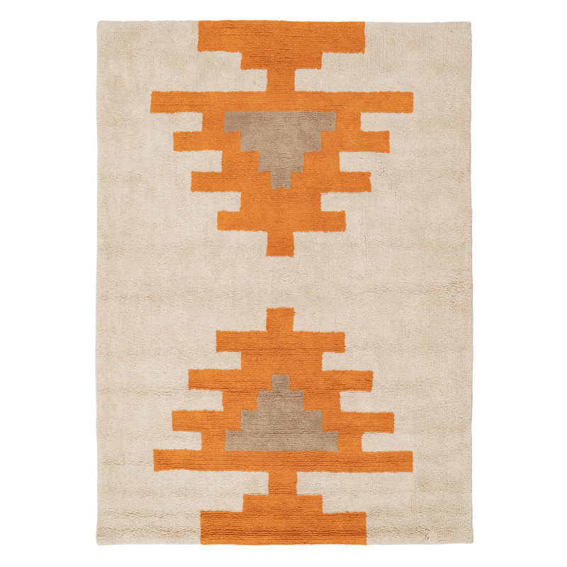 Izanami Cotton Orange/Peach Rug, Rectangle 120 x 160cm