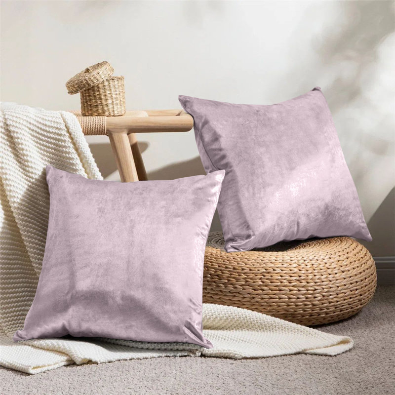 Rizokarpaso Luxury Square Scatter Crushed Velvet Cushion Cover, Purple