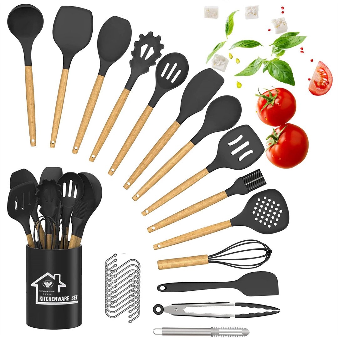 Kitchen Utensils Set Silicone Cooking Utensils Set, Silicone Kitchen Utensils, Cooking Tools Turner Tongs Nonstick Spatula Spoon For Nonstick Heat Res