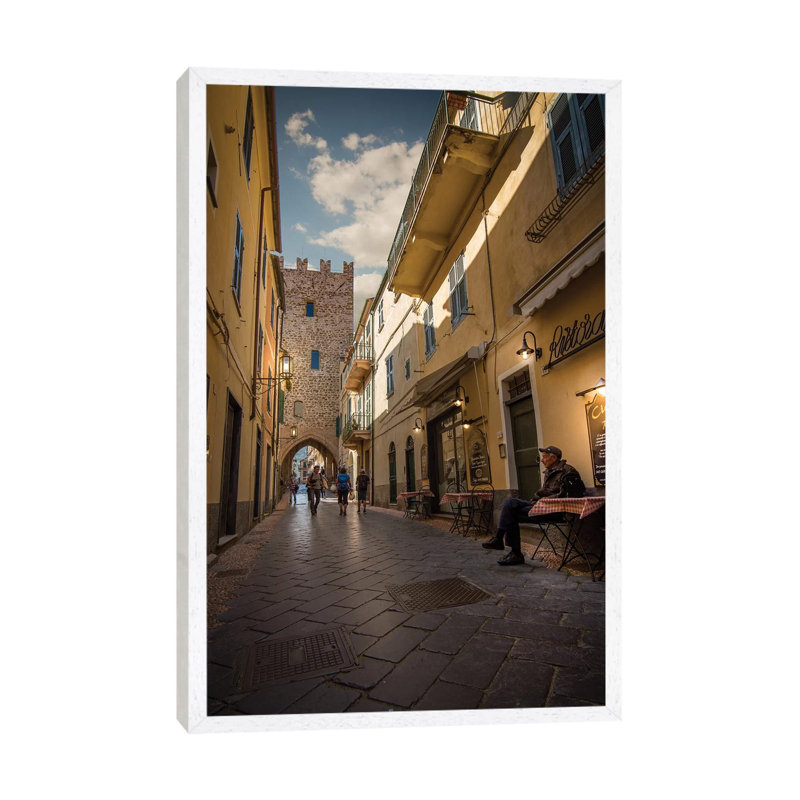 Noli, Liguria, Italy by Enzo Romano - Print on Canvas, 101.6cm H x 66.04cm W x 3.81cm D, White Framed