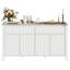 Buffet Wrought Studio ™, armoire-bar 57 pouces avec tiroirs et tablettes réglables, armoire de rangement, console, cuisine, salle à manger, salon, blanc