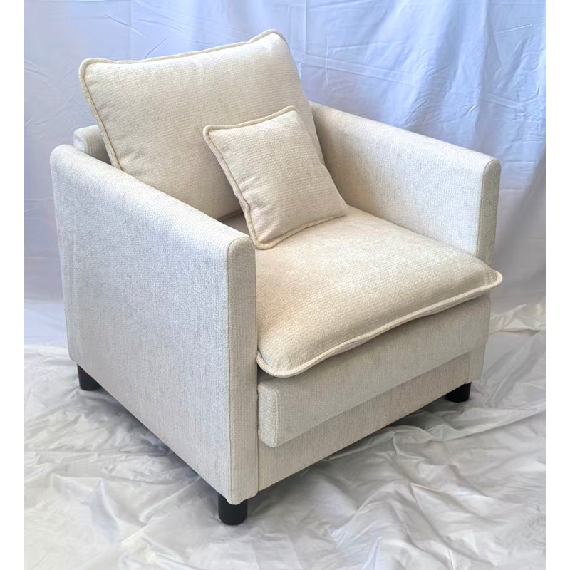 Chaise d'appoint confortable en tissu avec mousse haute densité pour la maison et la chambre à coucher