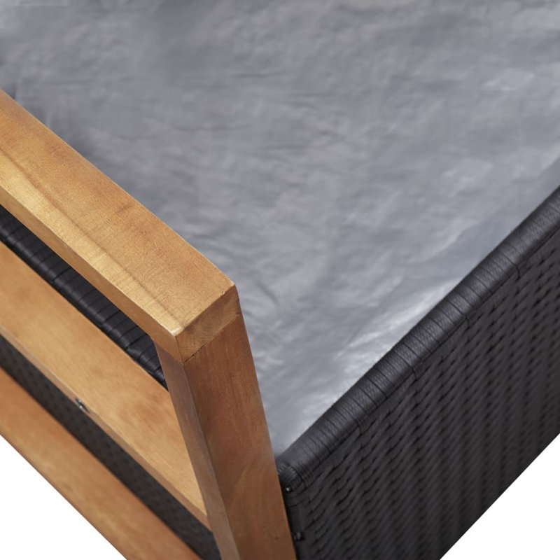 Banc de jardin en acier Covertt, Cadre noir / coussin blanc