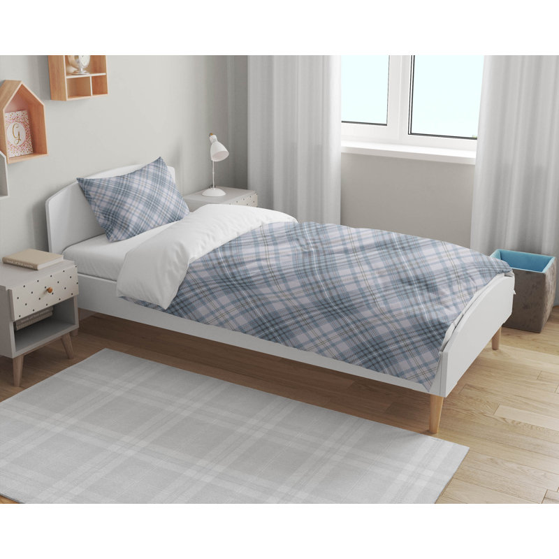 Chinny Tartan Decorative Lightweight Comforter Set, Blue