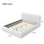 Lit plateforme tapissier grand format avec base en bois à profil bas, sans sommier tapissier, blanc