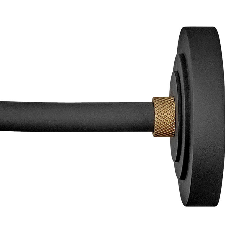 Velarie Aluminium Wall Light, Textured Black, 15.5" H x 12" W x 30.5" D