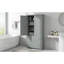 Large armoire de rangement pour salle de bain, armoire de rangement autoportante avec deux tiroirs et tablette réglable, panneau de fibres à densité moyenne avec finition peinte, gris