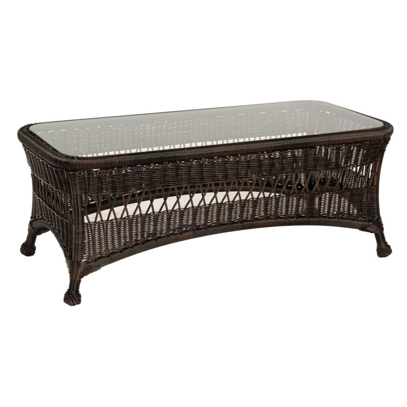 Table basse avec plateau en verre, Noir texturé