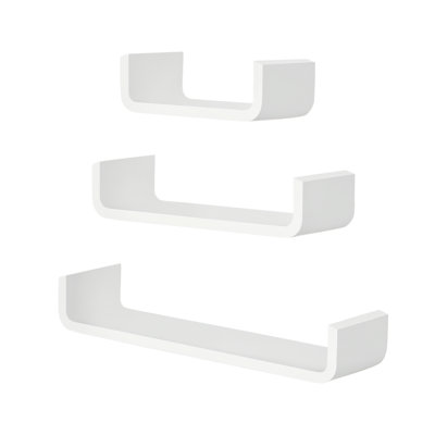 3 Piece U-Shaped Floating Shelf