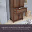 Petite armoire à quatre portes en bois d'hévéa de style américain avec tiroirs pour le rangement