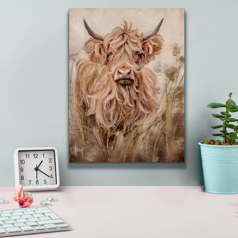 «Highland Cow» par Ashley Bradley, art mural, H 16 po x l 12 po