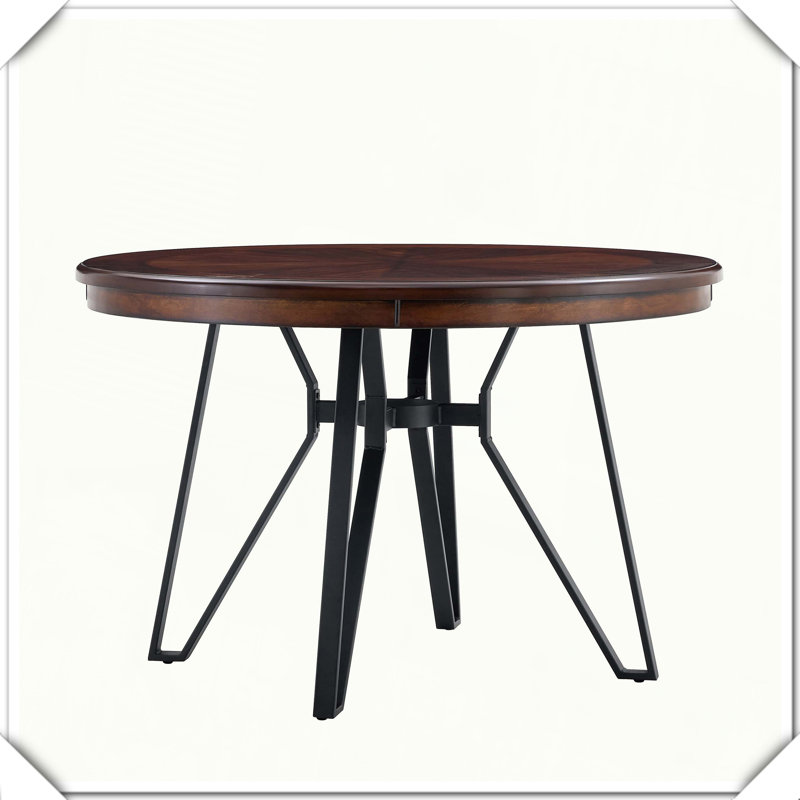 Table de salle à manger ronde Robuste, durable, élégante, pratique, polyvalente, compacte et fonctionnelle, Brun