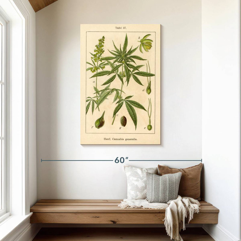 Schéma rétro de chanvre, H 45 po x l 30 po