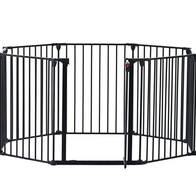 200" Adjustable House Play Yard Fence - 8 Panels Metal Gate Home