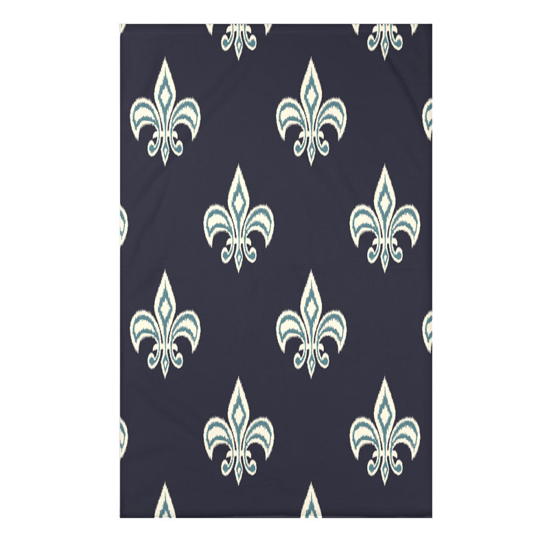  Jeté imprimé ikat, H 50 po x l 60 po x P 0,25 po, Jaune